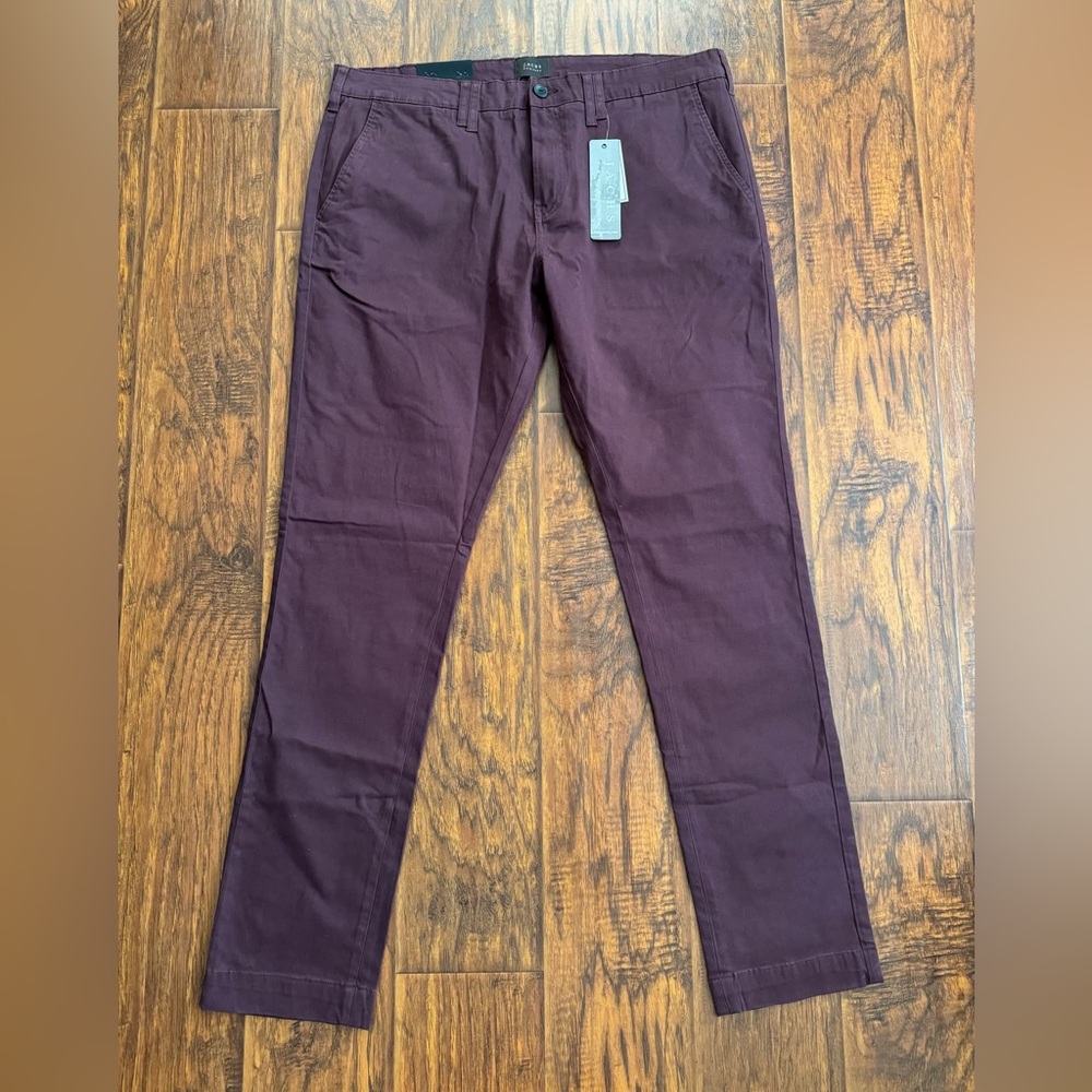 Jachs Slim Burgundy Chino Pants